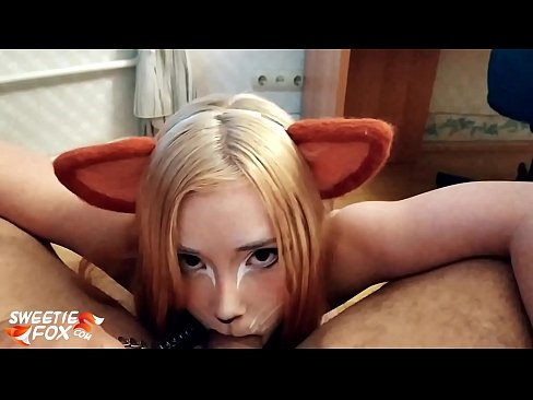 ❤️ Kitsune menelan kontol dan cum di mulutnya ❤️ porno indah pada kami